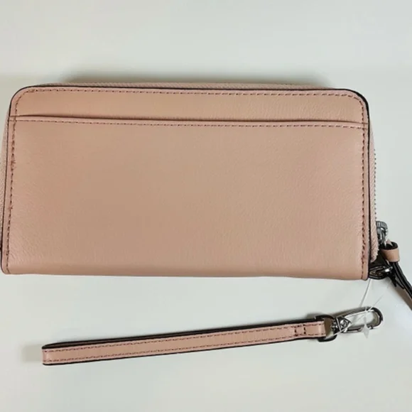 Vera Bradley Leather RFID Accordion Wristlet Wallet Pink Sand NWT - Picture 3 of 6